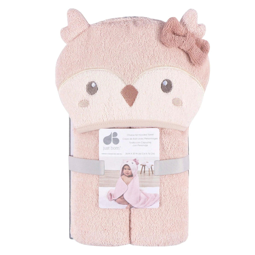 Just Born - Just Born Cute Animal Character Baby Hooded Towel