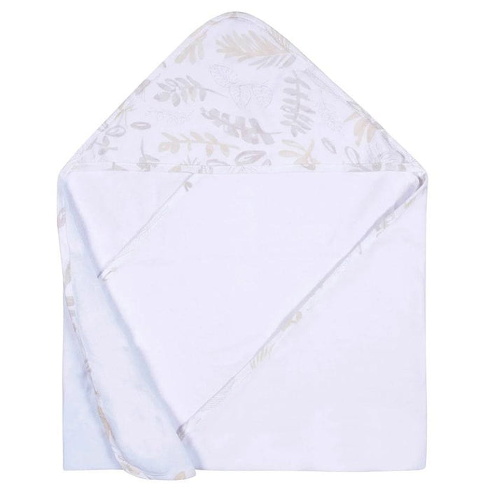 Just Born - Just Born Hooded Towel and Washcloth Set - Neutral Natural Leaves