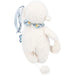 Kaloo Nomand musical sheep plush toy standing upright with a blue patterned scarf and tail string visible.