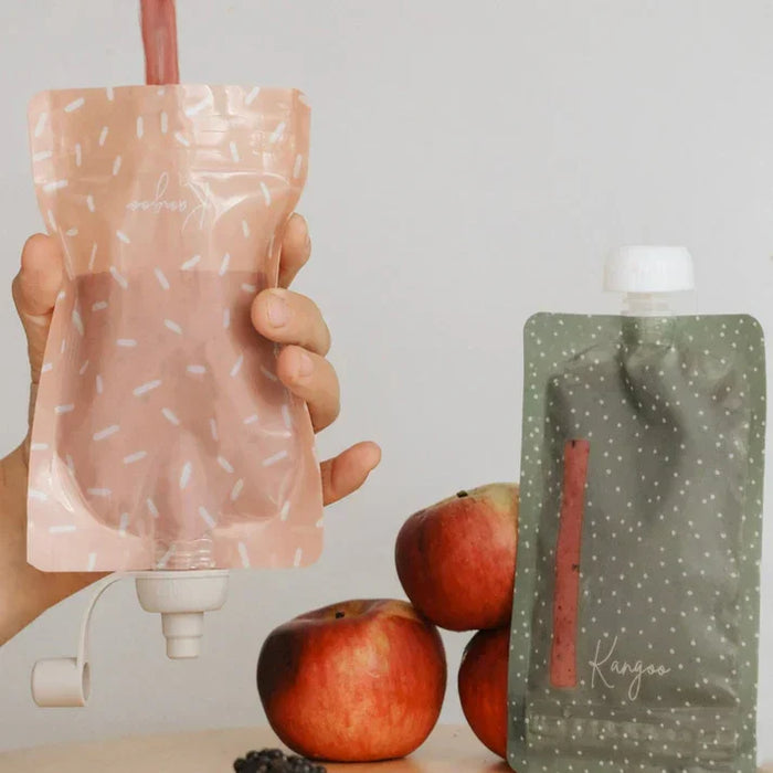 Kangoo et cie - Kangoo et cie Reusable Baby Food Pouches with Cap - Set of 6