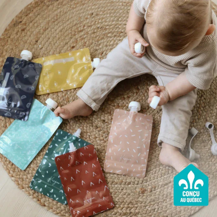 Kangoo et cie - Kangoo et cie Reusable Baby Food Pouches with Cap - Set of 6