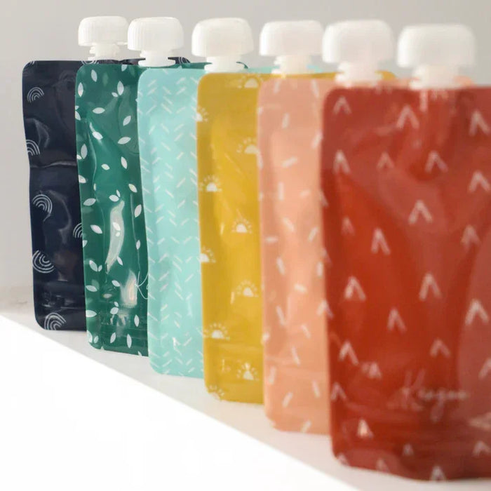 Kangoo et cie - Kangoo et cie Reusable Baby Food Pouches with Cap - Set of 6
