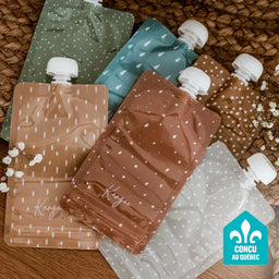 Kangoo et cie - Kangoo et cie Reusable Baby Food Pouches with Cap - Set of 6