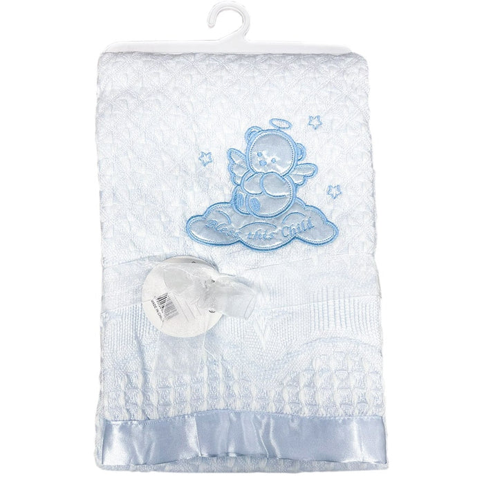Kasen Couverture ours bleu pour baptême de bébé – Bénissez cet enfant