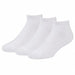 Men's quarter socks in white, shown in a pack of three on a plain white background.