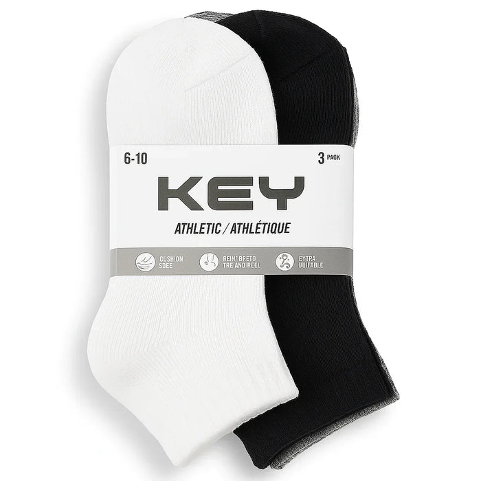 Key® - Key Children's Athletic Ankle Socks – 3 Pack – Size 6–10 - 6411