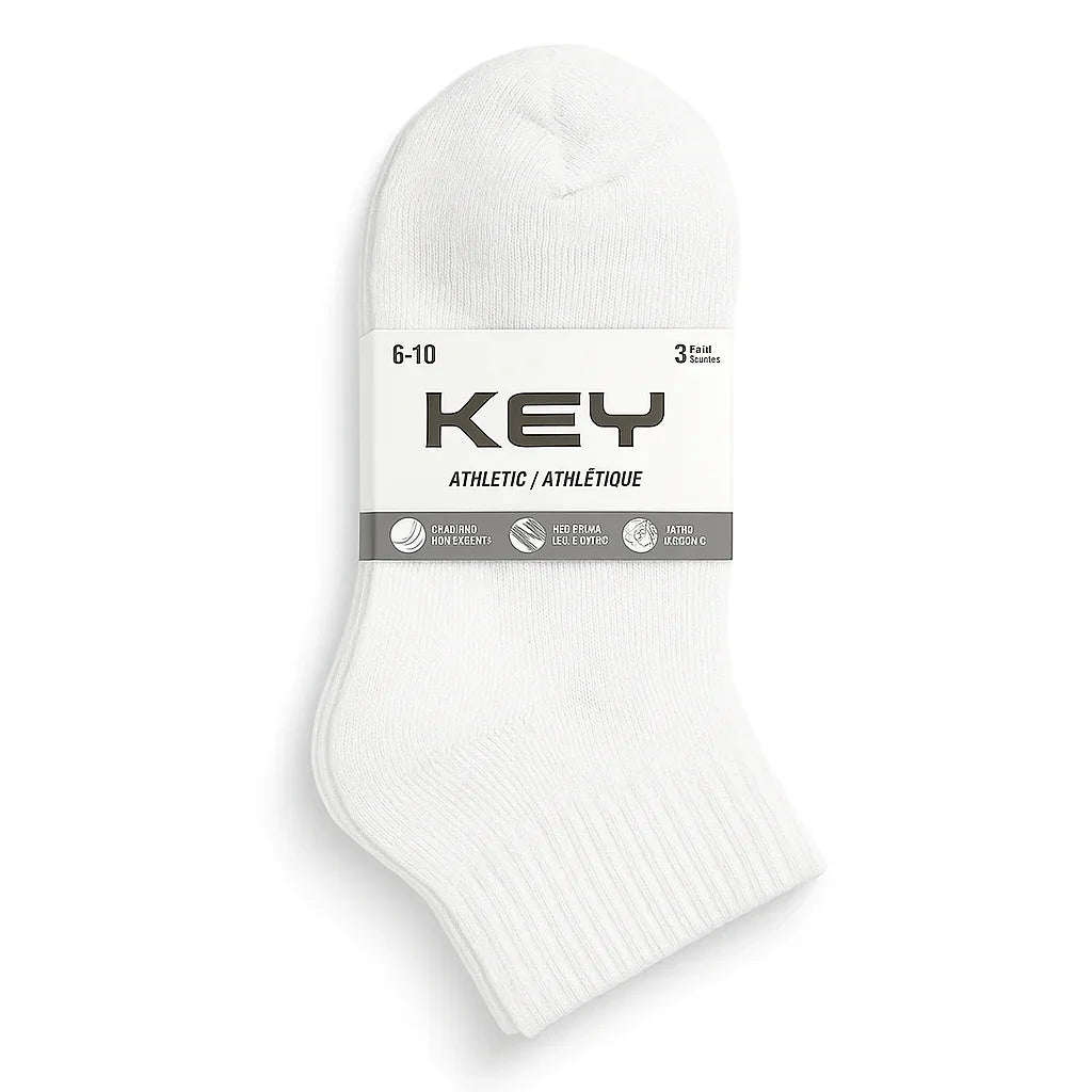 Key® - Key Children's Athletic Ankle Socks – 3 Pack – Size 6–10 - 6411