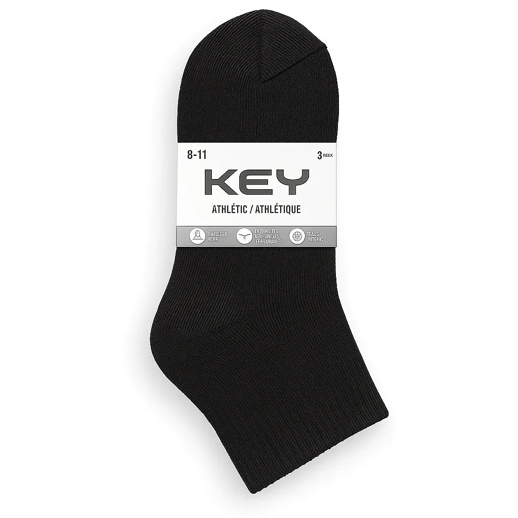 Key® - Key Children's Athletic Ankle Socks – 3 Pack - Size 8–11 - 7411