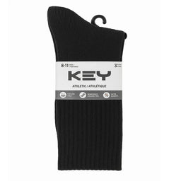 Key® - KEY Children’s Athletic Crew Socks – Cushioned & Durable – 3 Pairs (Size 9–11)- 6410