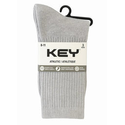 Key® - KEY Children’s Athletic Crew Socks – Cushioned & Durable – 3 Pairs (Size 9–11)- 6410