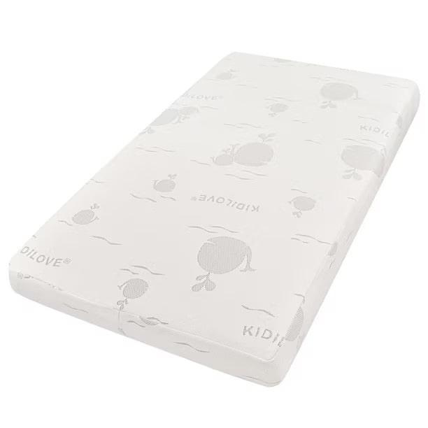 Kidilove® - KidiLove Coziness 5" Baby and Toddler Bed Foam Mattress With Organic Cotton Cover In White