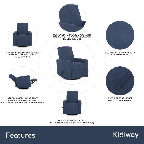 Kidiway - Kidilove 3 in 1 Samuel Fabric Glider Chair