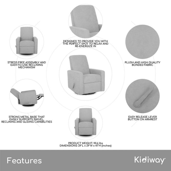 Kidiway - Kidilove 3 in 1 Samuel Fabric Glider Chair