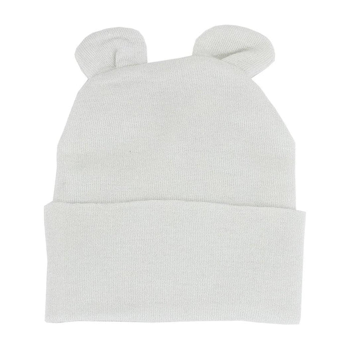 Kids Central - Kids Central Newborn Hat - Ears - White