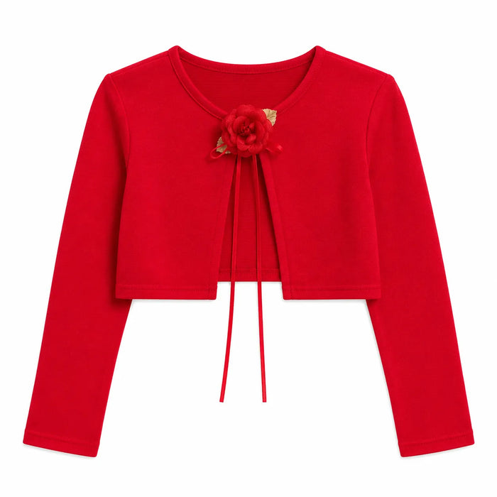 Kids Dream® Cardigan Boléro Blanc Floral à Nouer Devant pour Filles Tailles 2-12