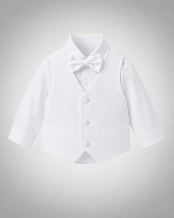 Kids Energy® Costume de Baptême Blanc pour Bébé Garçon 6M-24M