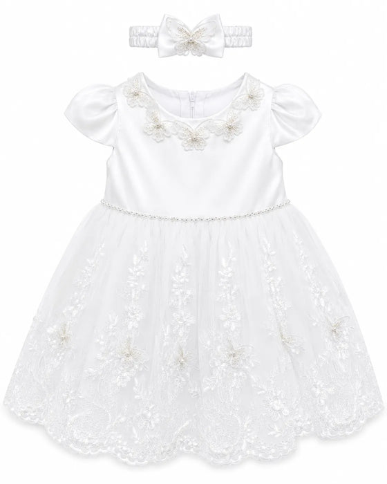 Kids Energy® Robe de soirée en tulle et dentelle papillon pour bébés filles Tailles S-XL