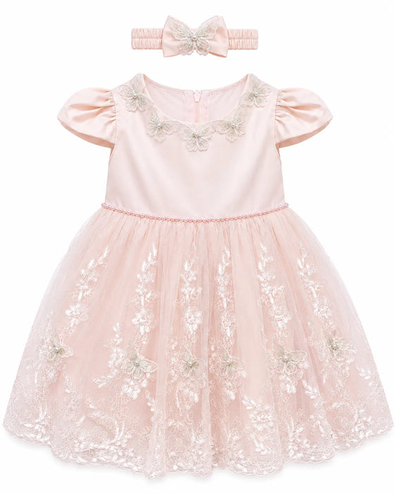 Kids Energy® Robe de soirée en tulle et dentelle papillon pour bébés filles Tailles S-XL