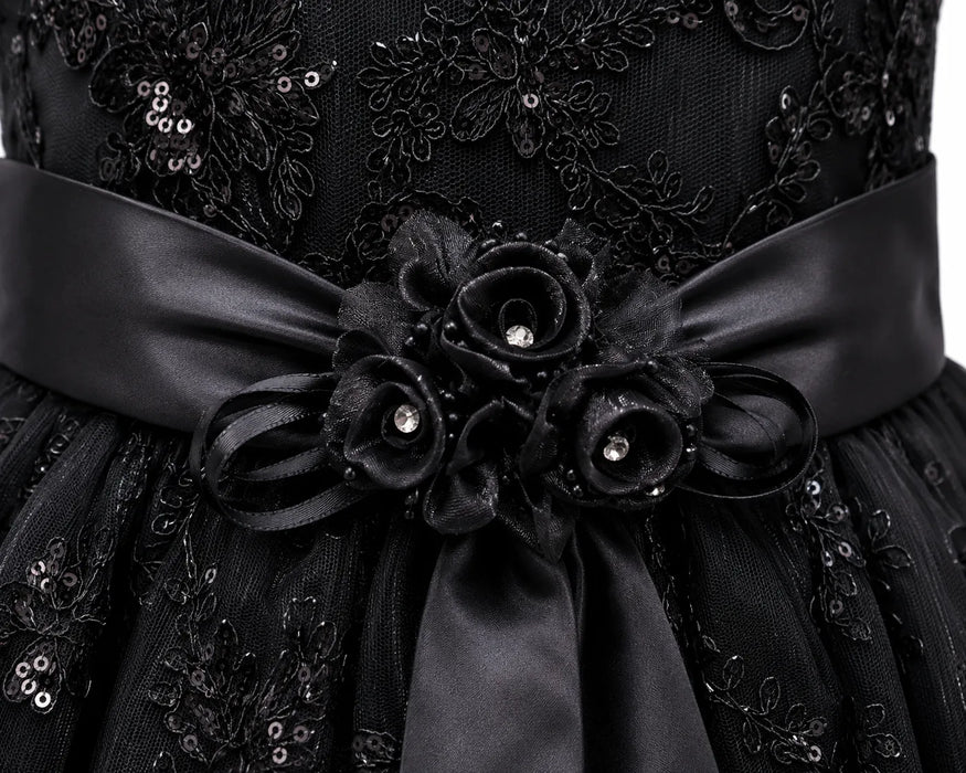 Kids Energy® Black Floral Lace Party Dress Girls Sizes 2-12