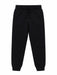 Kids energy fleece joggers in black shown flat on a white background.