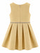 Kids Energy gold textured dress with rhinestone belt shown from the back on a white background.