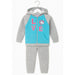 Kids Energy® - Kids Energy 3-Piece Jogger Set for Girls – Unicorn “LOVE” Hoodie, Tee & Joggers – Grey & Aqua (12M to 4T)