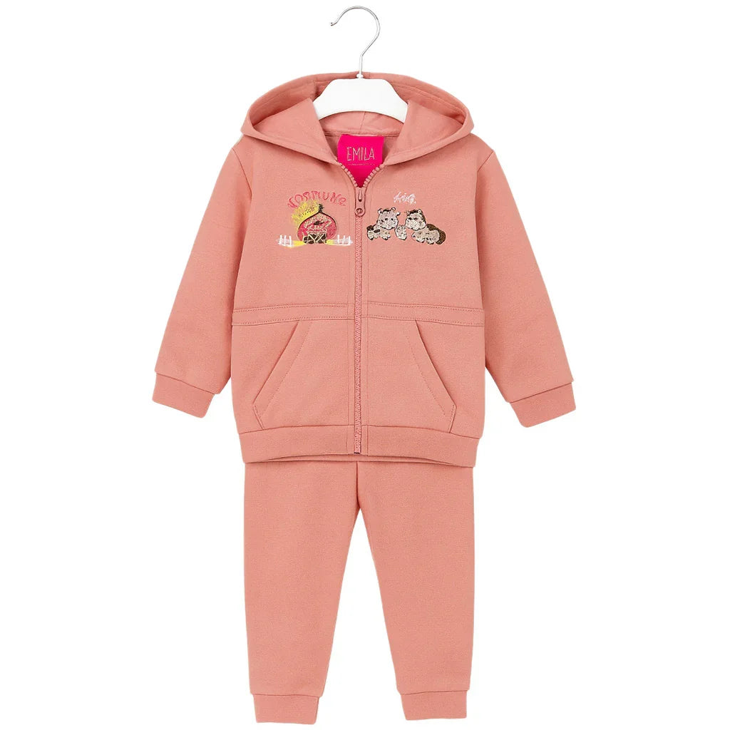 Kids Energy® - Kids Energy 3-Piece Jogger Set for Girls–Peach Pink - Sizes 12m to 4T