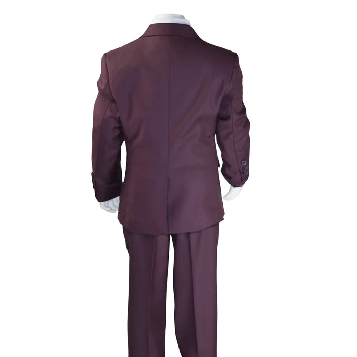 Kids Energy® - Kids Energy 5-Piece Formal Suit – Eggplant (Sizes 2–5 Years)