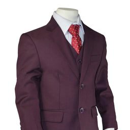 Kids Energy® - Kids Energy 5-Piece Formal Suit – Eggplant (Sizes 2–5 Years)