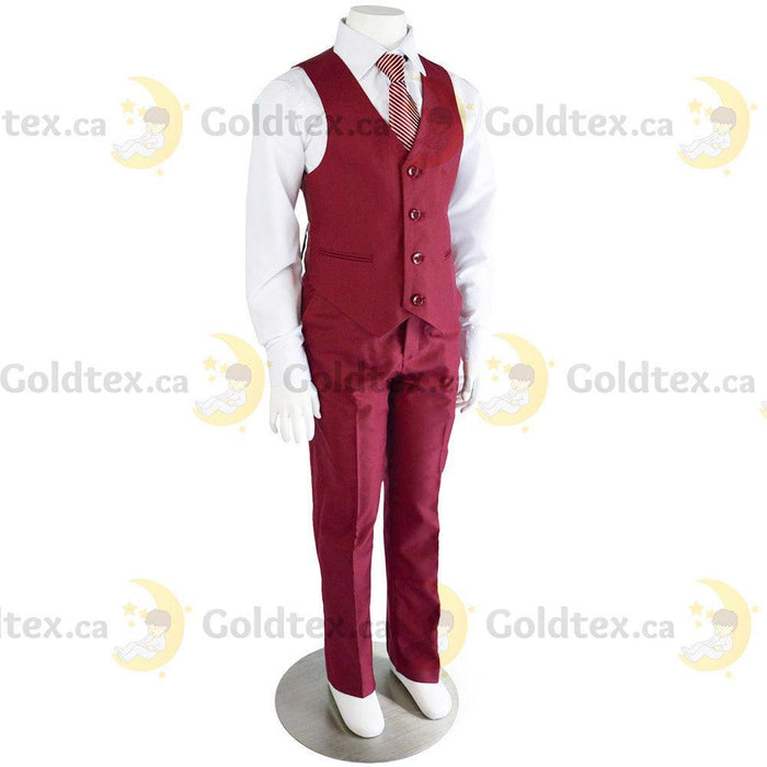 Kids Energy® - Kids Energy 5 Piece Formal Suit - Style 6001 - Burgundy Red