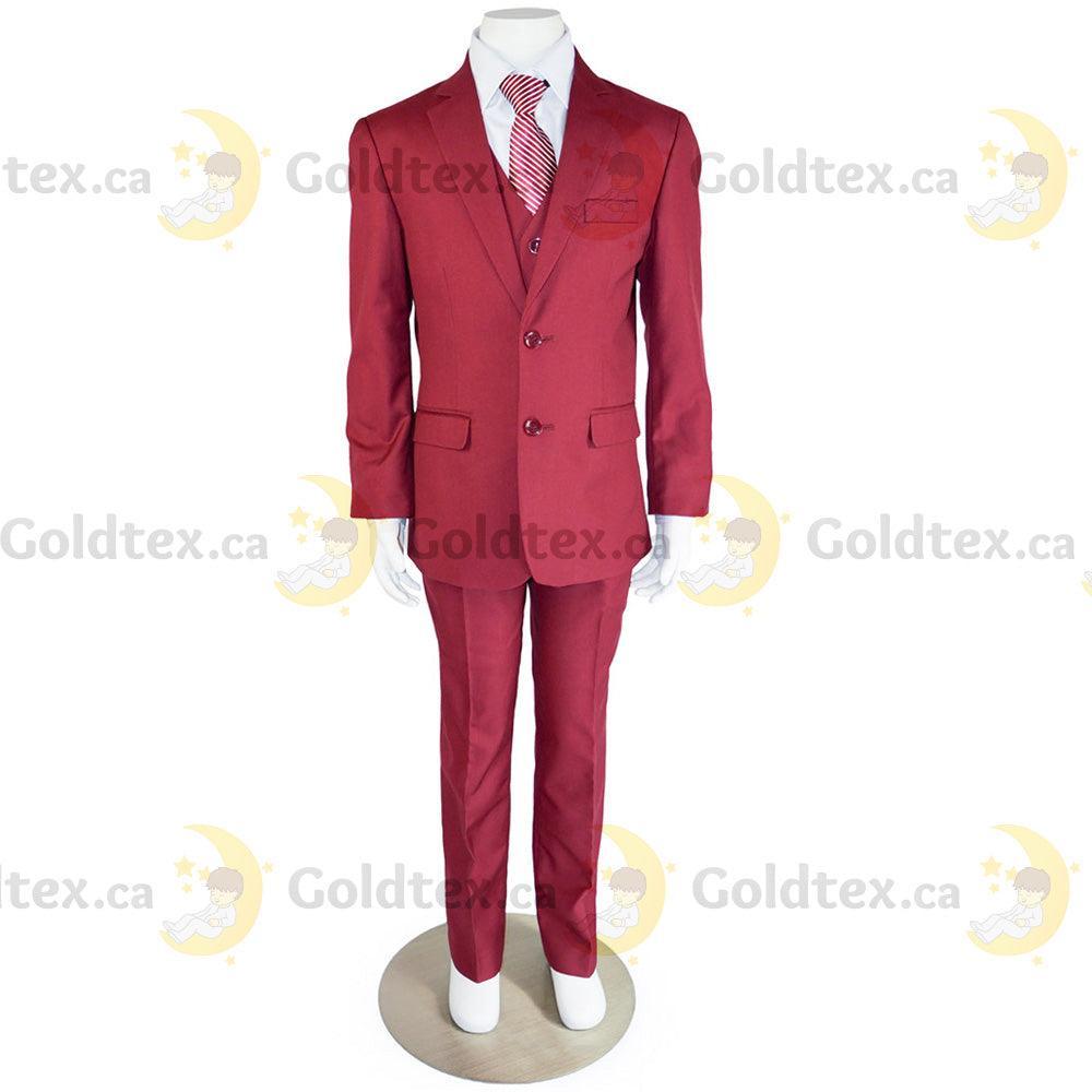 Kids Energy® - Kids Energy 5 Piece Formal Suit - Style 6001 - Burgundy Red