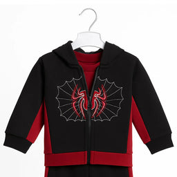 Kids Energy® - Kids Energy Boys’ 3-Piece Spider Jogger Set – Black & Red (12M to 4T)