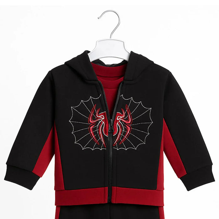Kids Energy® - Kids Energy Boys’ 3-Piece Spider Jogger Set – Black & Red (12M to 4T)