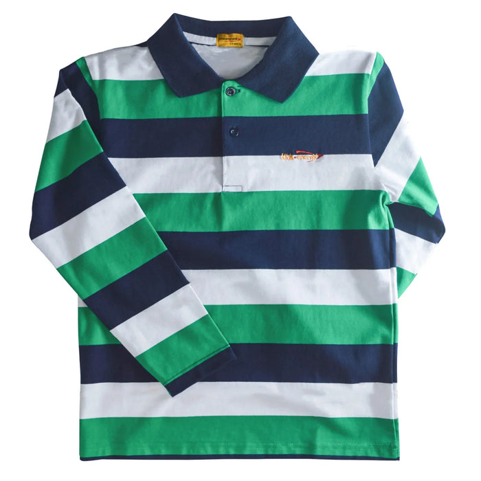 Kids Energy® - Kids Energy Long Sleeve Stiped Polo Shirt – (Sizes 2 to 6x)