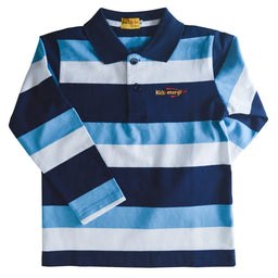 Kids Energy® - Kids Energy Long Sleeve Stiped Polo Shirt – (Sizes 2 to 6x)