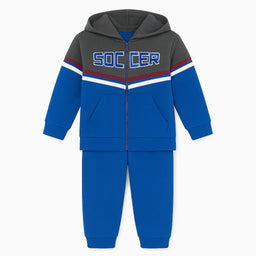 Kids Energy® - Kids Energy Toddler Soccer Hoodie & Jogger 3-Piece Set – Blue/Grey (12M to 4T)