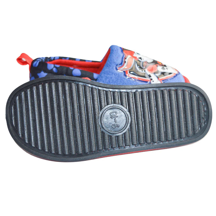 Kids Shoes - Paw Patrol Boys’ Plush Slippers – Chase & Marshall, Blue/Red, Non-Slip Soles - (5/6T to 11/12T))