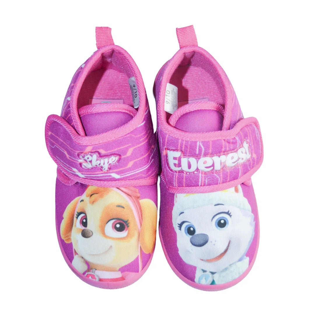 Kids Shoes - Paw Patrol Cute Girls Daycare Slippers – Skye & Everest – Non-Slip Soft Indoor Shoes (Pink)- (5-6T to 11-12)