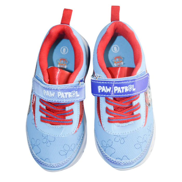 Kids Shoes - Paw Patrol Toddler Boys Light-Up Running Shoes – Blue & Red Sneakers with Chase, Marshall & Rubble - (6T-10T)