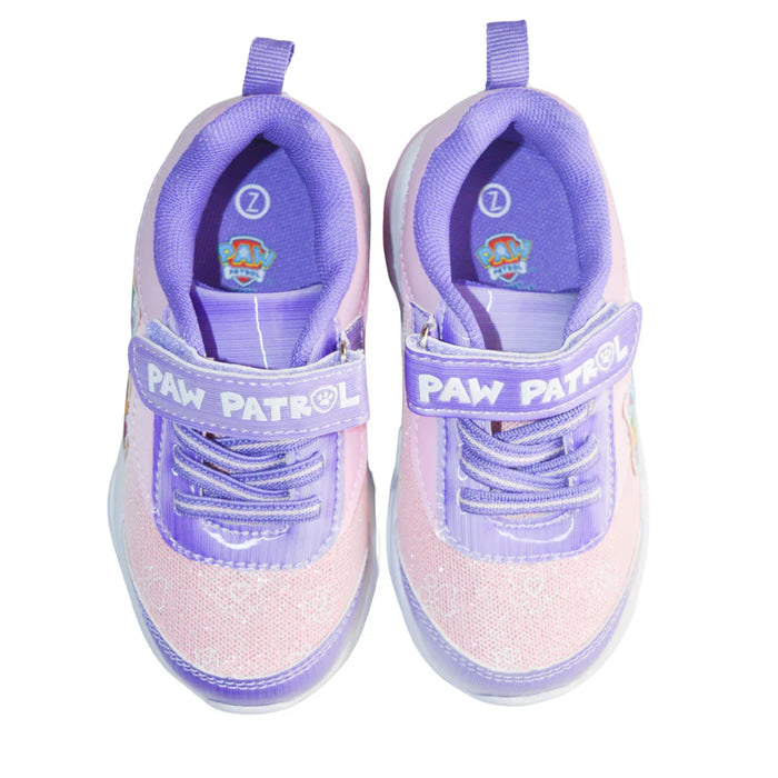 Kids Shoes - Paw Patrol Toddler Girls Light-Up Running Shoes – Pink & Purple Skye and Everest Sneakers - (5T-10T)
