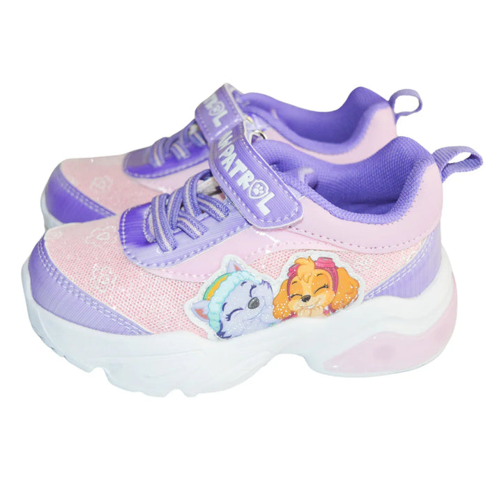 Kids Shoes - Paw Patrol Toddler Girls Light-Up Running Shoes – Pink & Purple Skye and Everest Sneakers - (5T-10T)