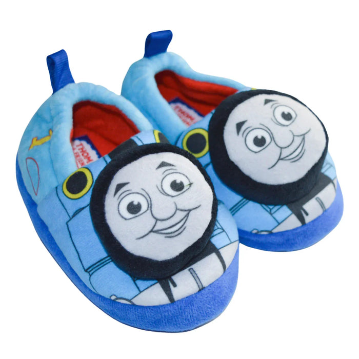 Kids Shoes - Thomas & Friends Toddler Boys Plush Slippers – Cozy Fleece with Non-Slip Soles - (5T-12)