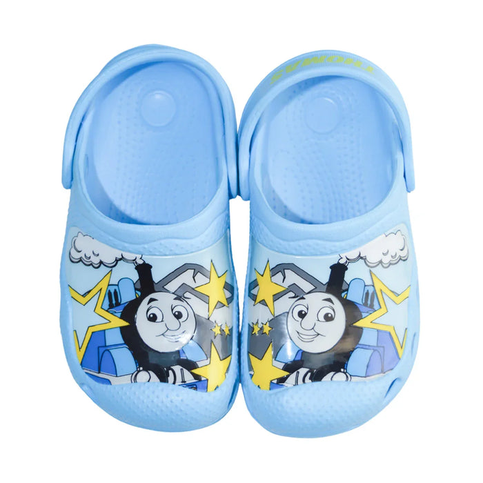 Kids Shoes - Thomas & Friends Toddler Clogs – Light Blue Slip-On Sandals with Back Strap for Boys - (5/6T-11/12T)