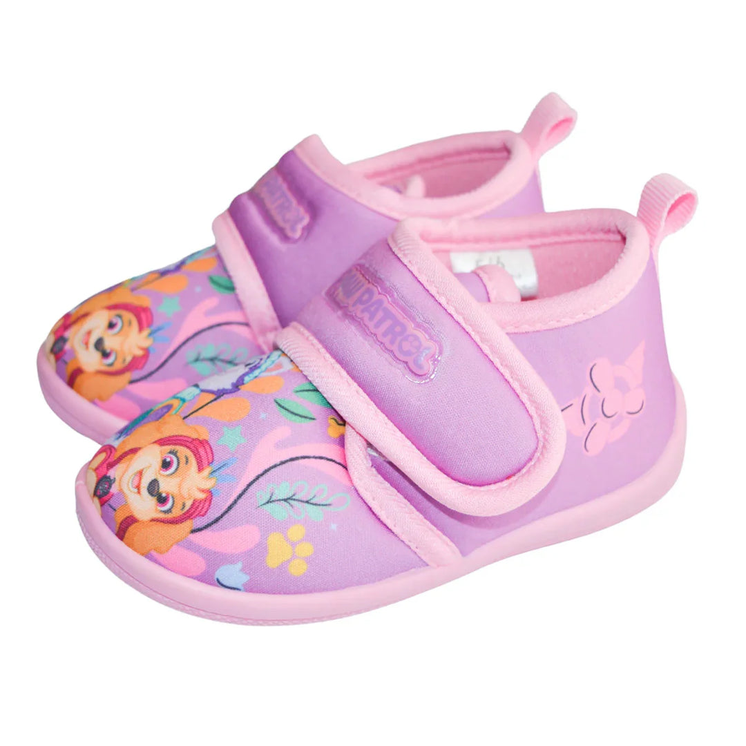 Kids Shoes - Toddler Girls Paw Patrol Daycare Slippers – Pink Skye & Everest Non-Slip Indoor Shoes - (5T-12)