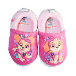 Kids Shoes - Toddler Girls Paw Patrol Plush Slippers – Skye Pink Fleece Non-Slip House Shoes - (5T-12)