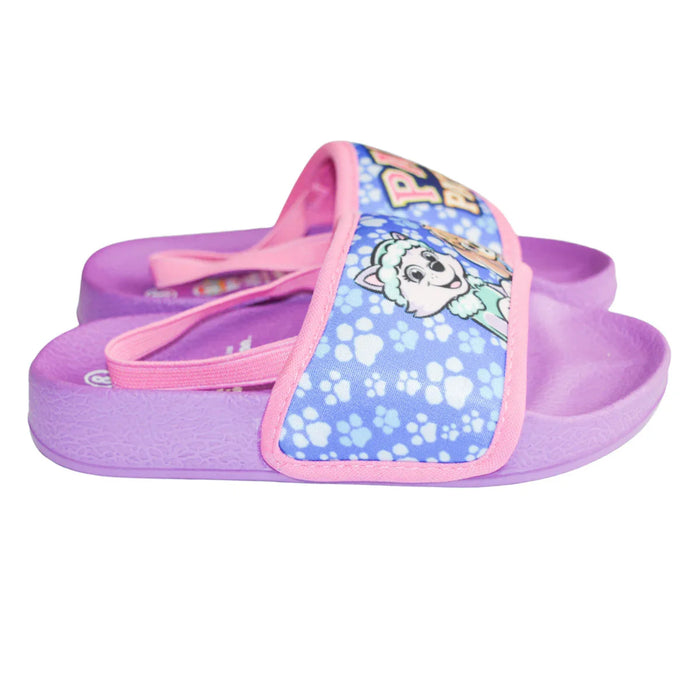 Kids Shoes - Toddler Girls Paw Patrol Sandals – Skye & Everest Slide Sandals (Purple/Pink) - (6T to 11)