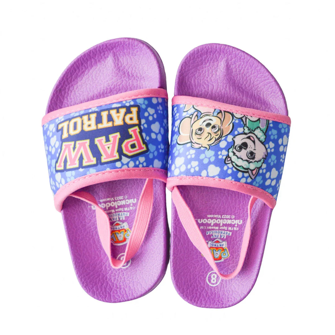 Kids Shoes - Toddler Girls Paw Patrol Sandals – Skye & Everest Slide Sandals (Purple/Pink) - (6T to 11)