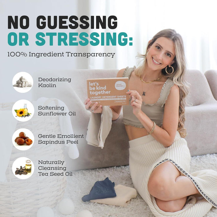 Kind Laundry® - Kind Laundry Detergent Sheets - Fragrance Free (60 Loads)