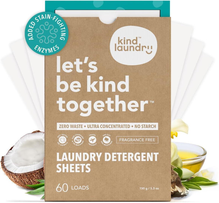 Kind Laundry® - Kind Laundry Detergent Sheets - Fragrance Free (60 Loads)