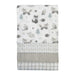 Koala Baby 4-pack flannel receiving blankets in grey woodland animal patterns neatly stacked.